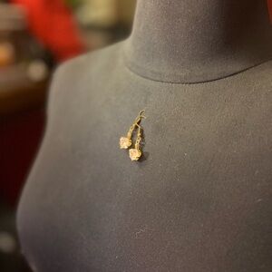 Elegant Gold and Pink Drop Earrings